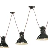 Wohnzimmerlampen|Keramiklampen*Ferroluce Hängelampe Keramik E27 Schwarz Shabby Antik 3-flammig