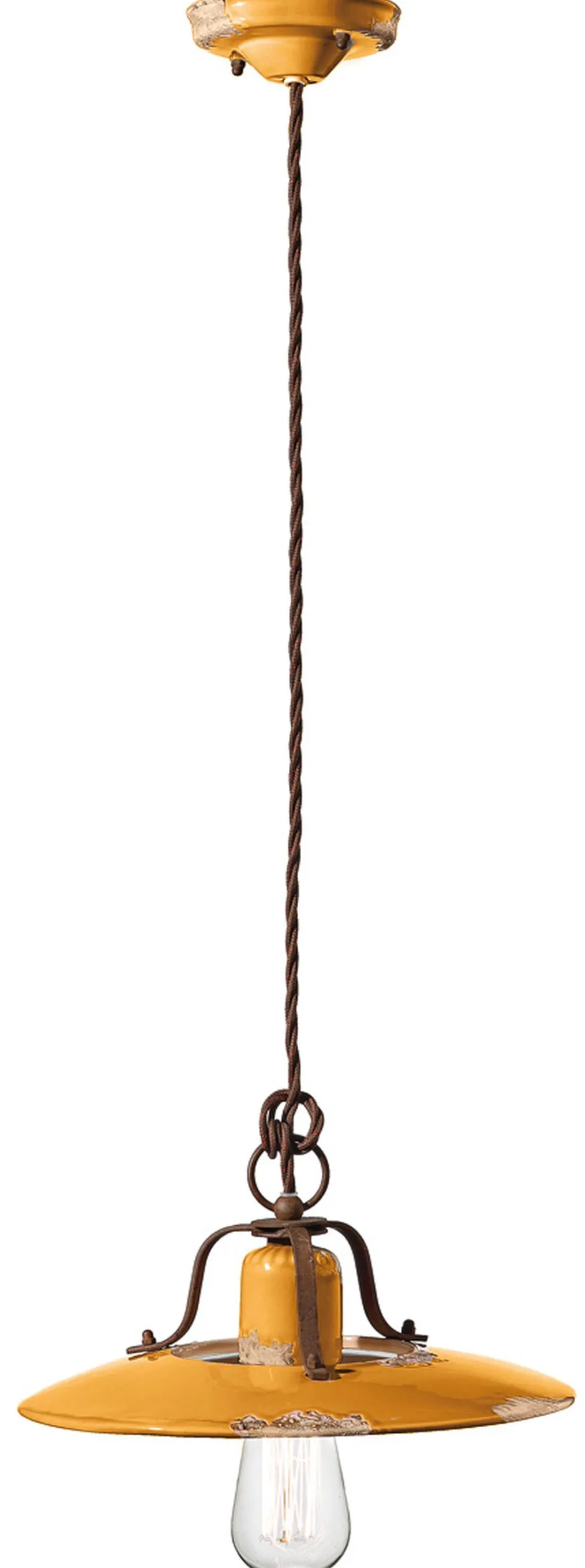 Wohnzimmerlampen|Keramiklampen*Ferroluce Hängelampe Keramik Metall E27 D: 30 cm rund Industrial