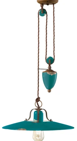 Ferroluce Hängelampe Keramik Metall E27 verstellbar Vintage< Wohnzimmerlampen|Keramiklampen