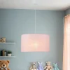 Kinderzimmerlampen|Kinderlampen*TK Lighting Hängelampe Kinder Baby Rosa Ø 40 cm rund Stoffschirm