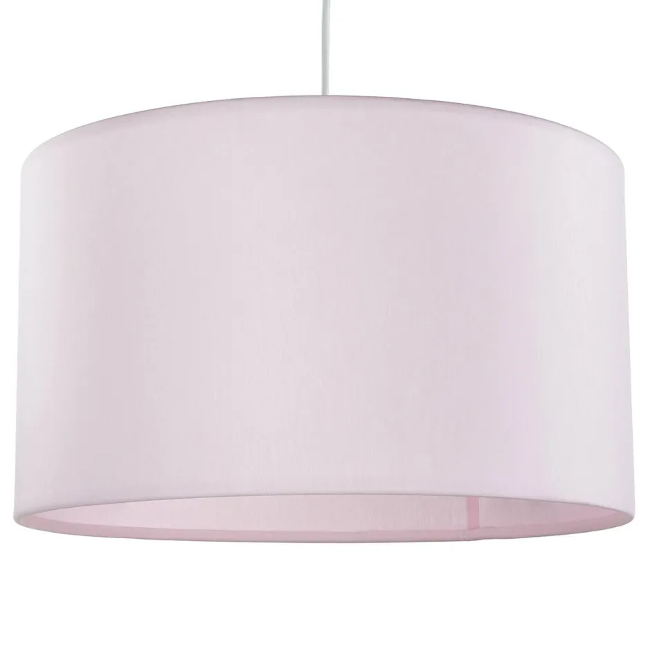 Kinderzimmerlampen|Kinderlampen*TK Lighting Hängelampe Kinder Baby Rosa Ø 40 cm rund Stoffschirm