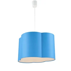 TK Lighting Hängelampe Kinder Metall Stoff E27 Weiß Blau<Kinder Hängelampen|Esszimmer Lampen