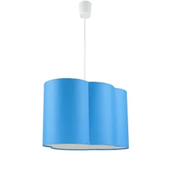 TK Lighting Hängelampe Kinder Metall Stoff E27 Weiß Blau<Kinder Hängelampen|Esszimmer Lampen