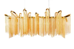 Hängelampen|Bürolampen*Invicta Interior Hängelampe Klassisch Metall in Gold E14 120 cm lang