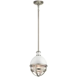 Elstead Hängelampe klein Ø 20,4 cm rund H: max. 135,9 cm Metall Glas< Hängelampen|Bürolampen