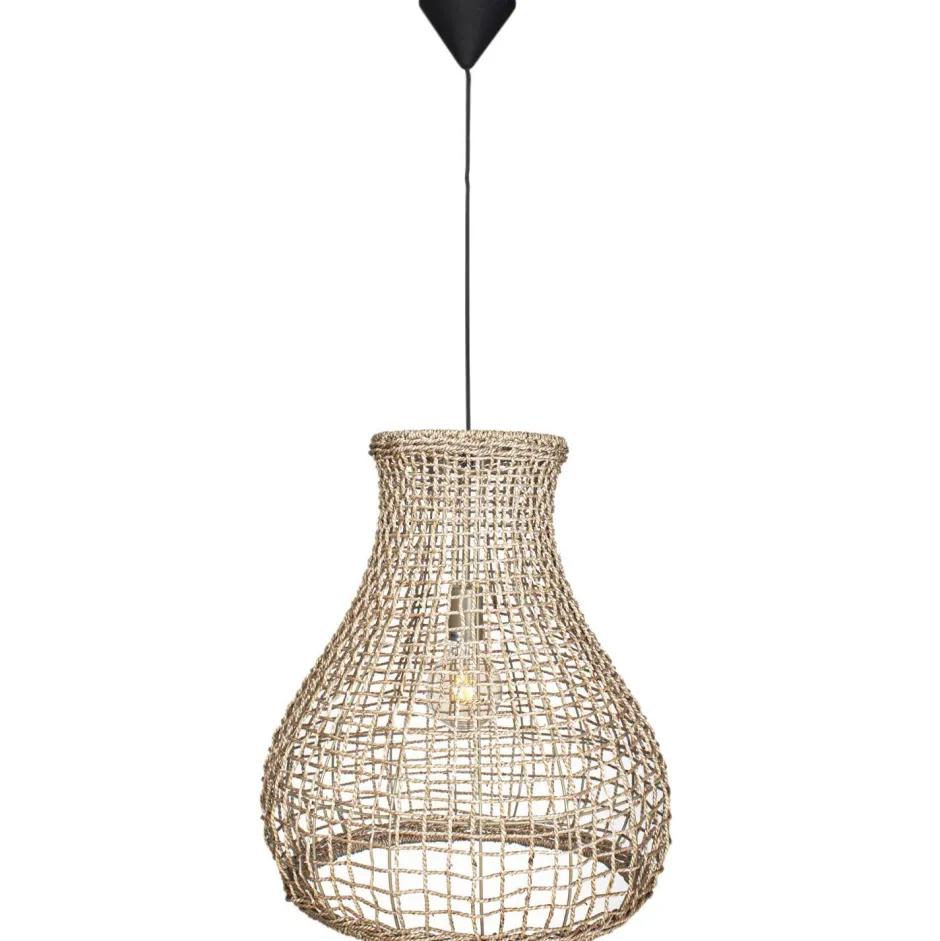 Hängelampen|Wohnzimmerlampen*By Rydéns Hängelampe Korb Boho 49 cm breit E27 aus Seegras Metall