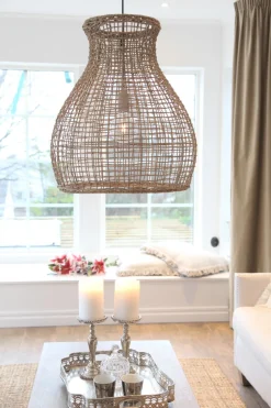 Hängelampen|Wohnzimmerlampen*By Rydéns Hängelampe Korb Boho 49 cm breit E27 aus Seegras Metall