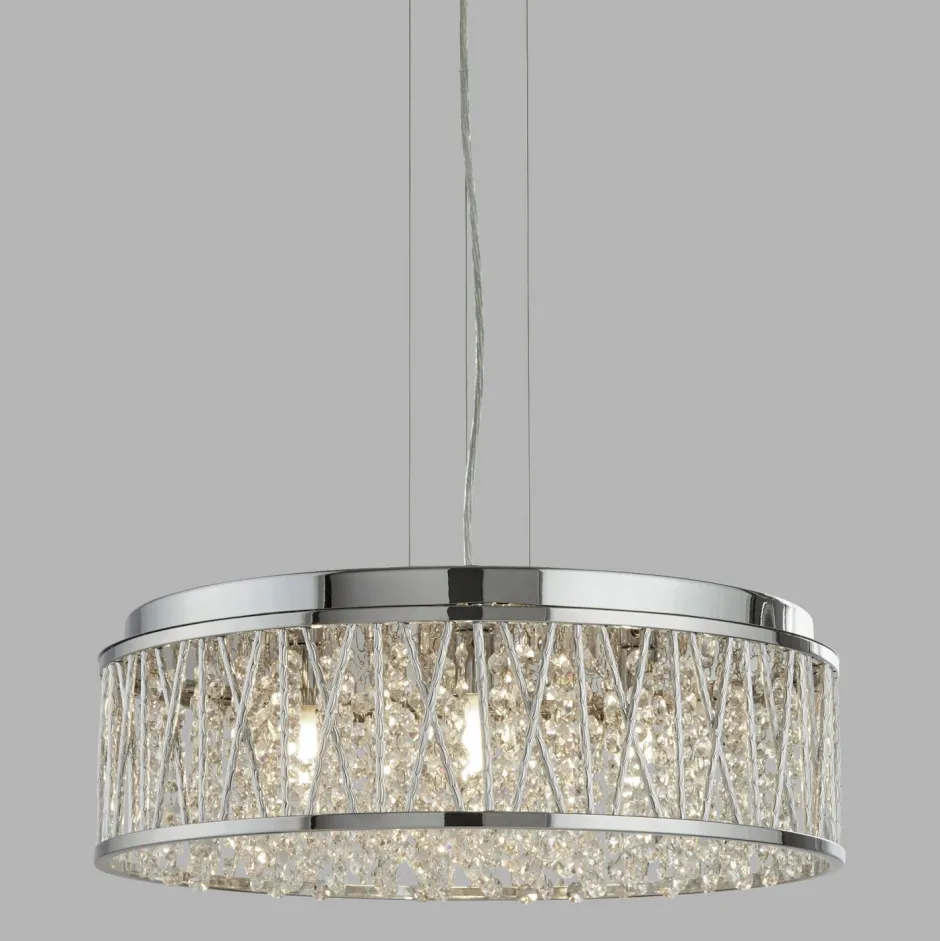 Hängelampen|Wohnzimmerlampen*Searchlight Hängelampe Kristall Ø 48 cm H: max. 135 cm verstellbar 7x G9