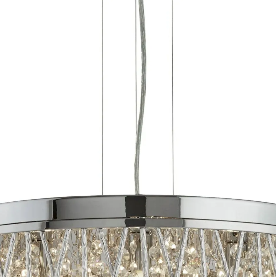 Hängelampen|Wohnzimmerlampen*Searchlight Hängelampe Kristall Ø 48 cm H: max. 135 cm verstellbar 7x G9