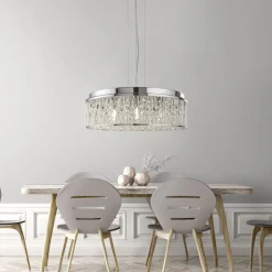 Hängelampen|Wohnzimmerlampen*Searchlight Hängelampe Kristall Ø 48 cm H: max. 135 cm verstellbar 7x G9