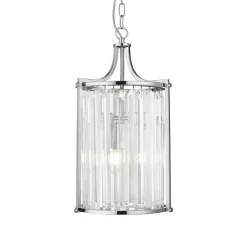 Searchlight Hängelampe Kristall Ø 26 cm 2x E14 Glas Metall Jugendstil< Hängelampen|Esszimmer Lampen