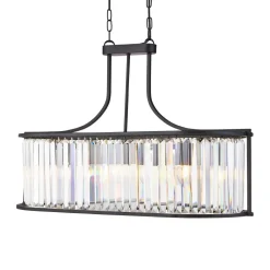 Searchlight Hängelampe Kristall 78 cm lang 5x E14 Metall Glas< Hängelampen|Wohnzimmerlampen