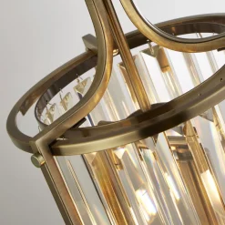 Glaslampen|Rustikale Lampen*Searchlight Hängelampe Kristall Art Déco Ø 26 cm H: max. 1,5 cm 2x E14