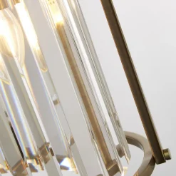 Glaslampen|Rustikale Lampen*Searchlight Hängelampe Kristall Art Déco Ø 26 cm H: max. 1,5 cm 2x E14