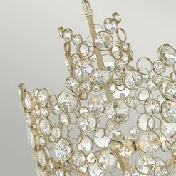 Hängelampen|Wohnzimmerlampen*Elstead Hängelampe Kristall Metall in Blattsilber verstellbar