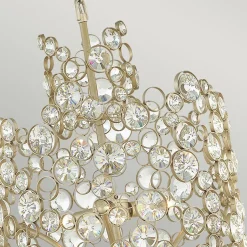 Hängelampen|Wohnzimmerlampen*Elstead Hängelampe Kristall Metall in Blattsilber THYMI