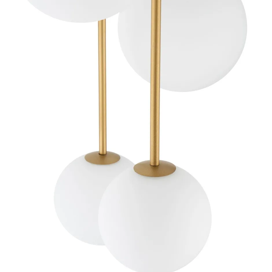 Bürolampen|Kugellampen*Nowodvorski Hängelampe Kugelschirm Schwarz Weiß Gold 8x G9 Glas