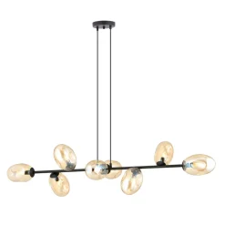 Emibig Hängelampe lang 140 cm 8x E14 Glas Metall dekorativ< Hängelampen|Bürolampen