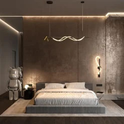 Hängelampen|Led Lampen*Maytoni Hängelampe LED Aluminium in Schwarz Gold länglich YARA