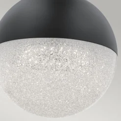 Elstead Hängelampe LED rund D: 20 cm Kugelschirm Schwarz< Hängelampen|Led Lampen