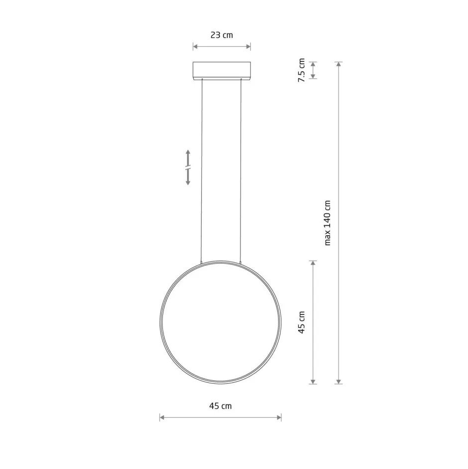 Led Lampen|Schlafzimmer Lampen*Nowodvorski Hängelampe LED Schwarz 3000 K 560 lm Ring Ø 45 cm