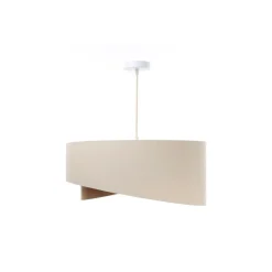 BPS Koncept Hängelampe Leinen E27 rund Ø 50 cm Creme Beige wohnlich< Bürolampen|Schlafzimmer Lampen