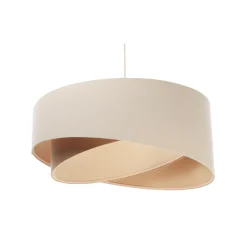 BPS Koncept Hängelampe Leinen E27 rund Ø 50 cm Creme Beige wohnlich< Bürolampen|Schlafzimmer Lampen