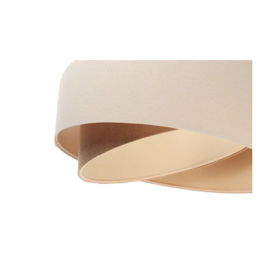 BPS Koncept Hängelampe Leinen E27 rund Ø 50 cm Creme Beige wohnlich< Bürolampen|Schlafzimmer Lampen