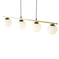 Emibig Hängelampe länglich Kugelschirm verstellbar 4x E14< Hängelampen|Küchenlampen