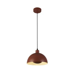 Wohnzimmerlampen|Esszimmer Lampen*Searchlight Hängelampe Loft E27 Ø25 cm rund Metallschirm in Orange