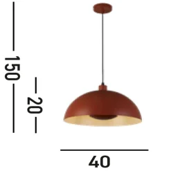 Wohnzimmerlampen|Esszimmer Lampen*Searchlight Hängelampe Loft E27 bis 60 W Ø40 cm Metall in Orange
