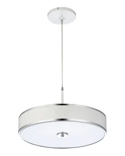 Moderne Lampen|Wohnzimmerlampen*Jupiter Hängelampe LORSAN Ø48cm in Chrom Weiß Esstisch