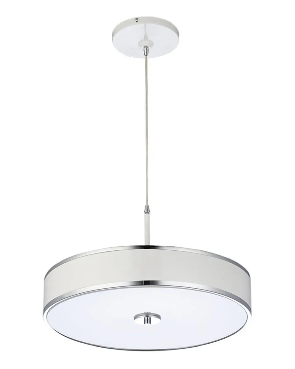 Moderne Lampen|Wohnzimmerlampen*Jupiter Hängelampe LORSAN Ø48cm in Chrom Weiß Esstisch