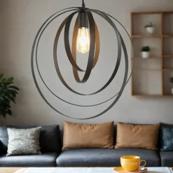 Hängelampen|Esszimmer Lampen*Luminex Hängelampe MAE Metall rund Modern verstellbar für E27