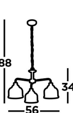 Hängelampen|Esszimmer Lampen*Searchlight Hängelampe Messing antik Klar Ø 56 cm Metall Glas 3x E27