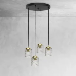 Giovanni Battista Hängelampe Messing Eisen Glas Ø 49 cm rund 4x E27 Esszimmer< Bürolampen|Lampen Aus Aller Welt