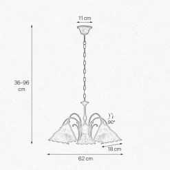 Giovanni Battista Hängelampe Messing Keramik in Weiß Bronze Antik 5x E27< Feuchtraumleuchten|Küchenlampen