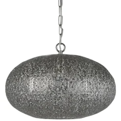 Searchlight Hängelampe Metall Ø 39 cm Orientalisch in Nickel E27< Hängelampen|Esszimmer Lampen