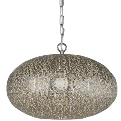 Searchlight Hängelampe Metall Ø 39 cm Orientalisch in Nickel E27< Hängelampen|Esszimmer Lampen