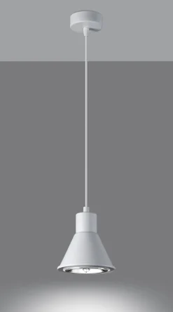 Hängelampen|Wohnzimmerlampen*Sollux Hängelampe Metall Ø 14 cm Weiß ES111 Retro Design