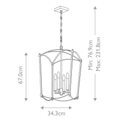 Hängelampen|Bürolampen*Elstead Hängelampe Metall B: 34,3 cm H: max. 231,8 cm E14 ZENOR