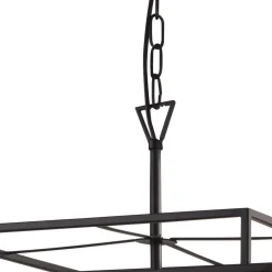 Hängelampen|Esszimmer Lampen*Searchlight Hängelampe Metall B: 45 cm Schwarz matt Bronze E27