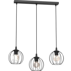 Hängelampen|Bürolampen*Luminex Hängelampe Metall Draht Schwarz E27 3-flammig L:61 cm