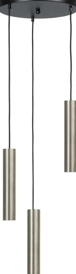 Masterlight Hängelampe Metall 3-flammig Nickel Schwarz GU10 ERION< Hängelampen|Wohnzimmerlampen