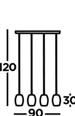 Hängelampen|Esszimmer Lampen*Searchlight Hängelampe Metall 4-flammig Schwarz Gold B: 90 cm E27