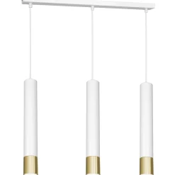 Luminex Hängelampe Metall 3-flammig Weiß Gold GU10 Modern< Hängelampen|Esszimmer Lampen