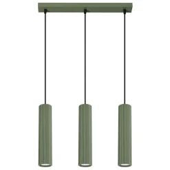 Hängelampen|Wohnzimmerlampen*Sollux Hängelampe Metall 3-flammig GU10 B: 45 cm in Grün Modern