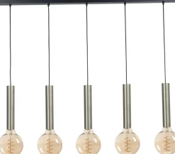 Wohnzimmerlampen|Esszimmer Lampen*Masterlight Hängelampe Metall für E27 Schwarz Nickel ESJA