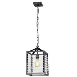 Wohnzimmerlampen|Esszimmer Lampen*Elstead Hängelampe Metall Glas 25 cm breit H: max. 200,3 cm E27