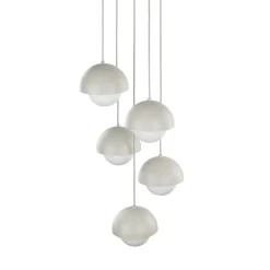 Hängelampen|Esszimmer Lampen*TK Lighting Hängelampe Metall Glas G9 H: max. 1,4 m Beige Weiß 5-flammig